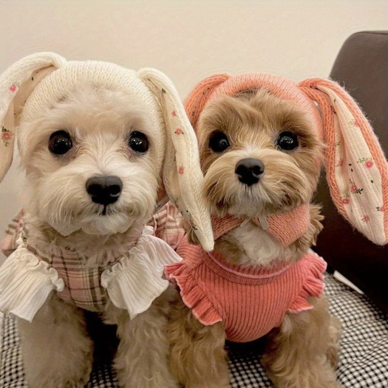 Adorable Bunny Ears Pet Knitted Hat