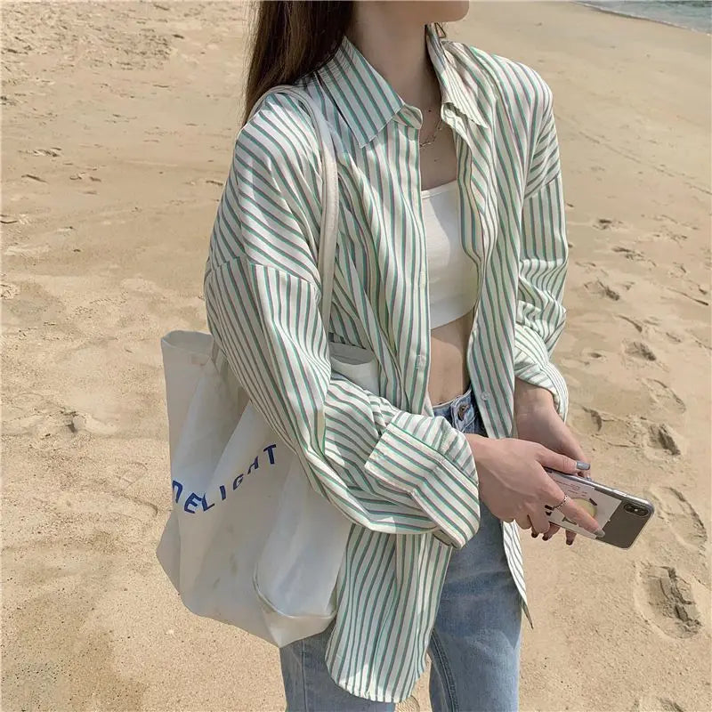 Temperament Simplicity Sunscreen Long Sleeve Blouse