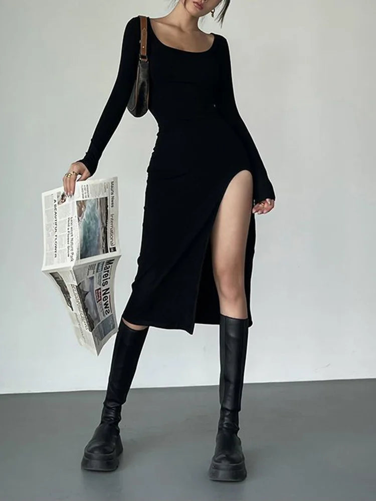 Skinny Sexy Split Over-the-knee Dress