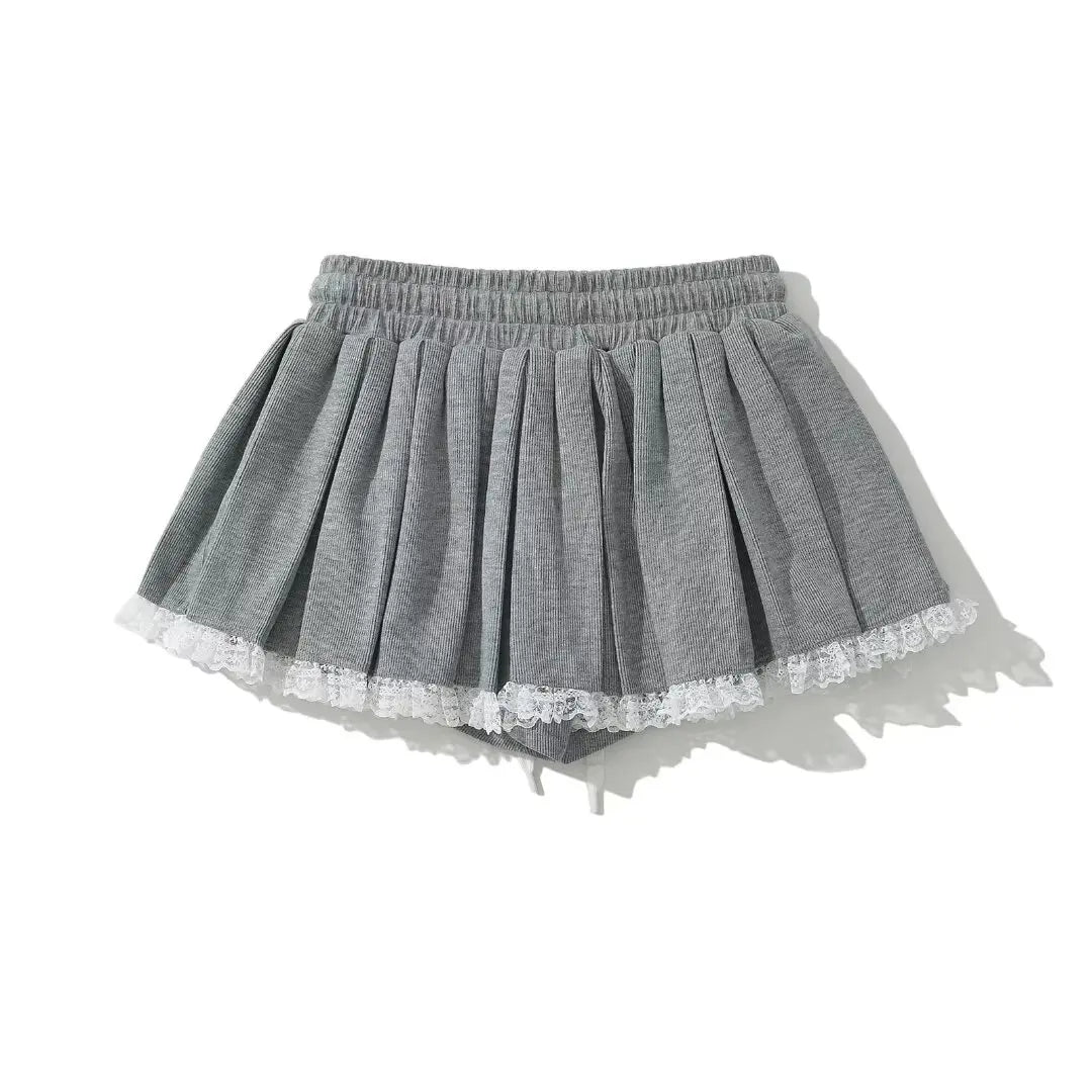 Summer Korean fashion grey mini skirt