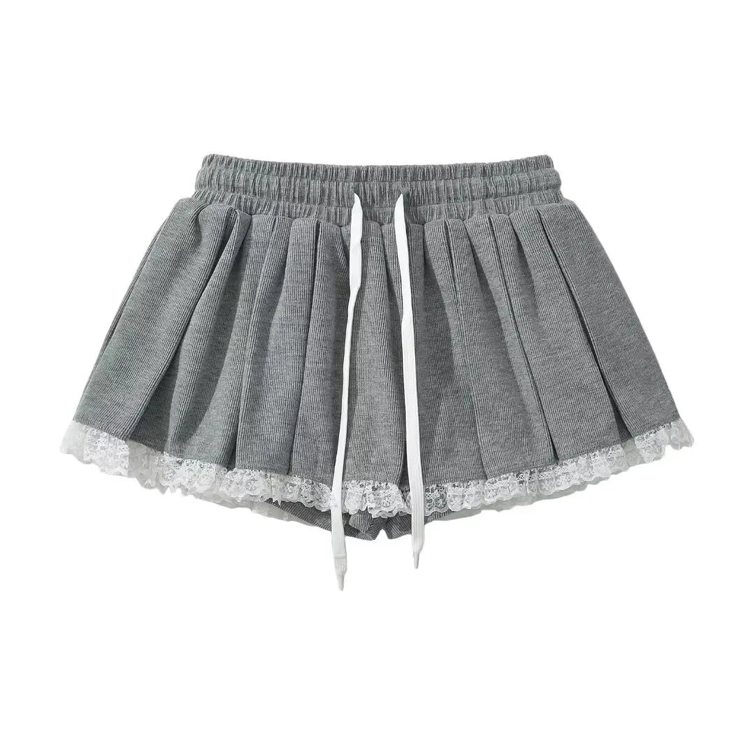 Summer Korean fashion grey mini skirt