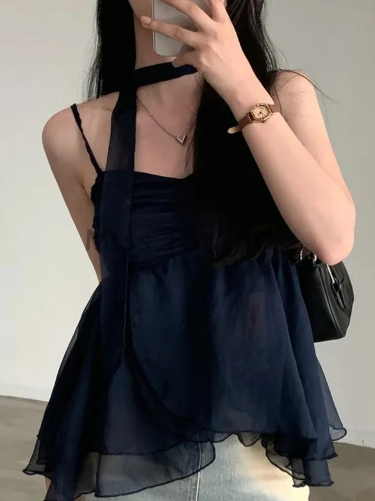 Korean Fashion Sexy Tank Top Loose Women Aesthetic Sleeveless