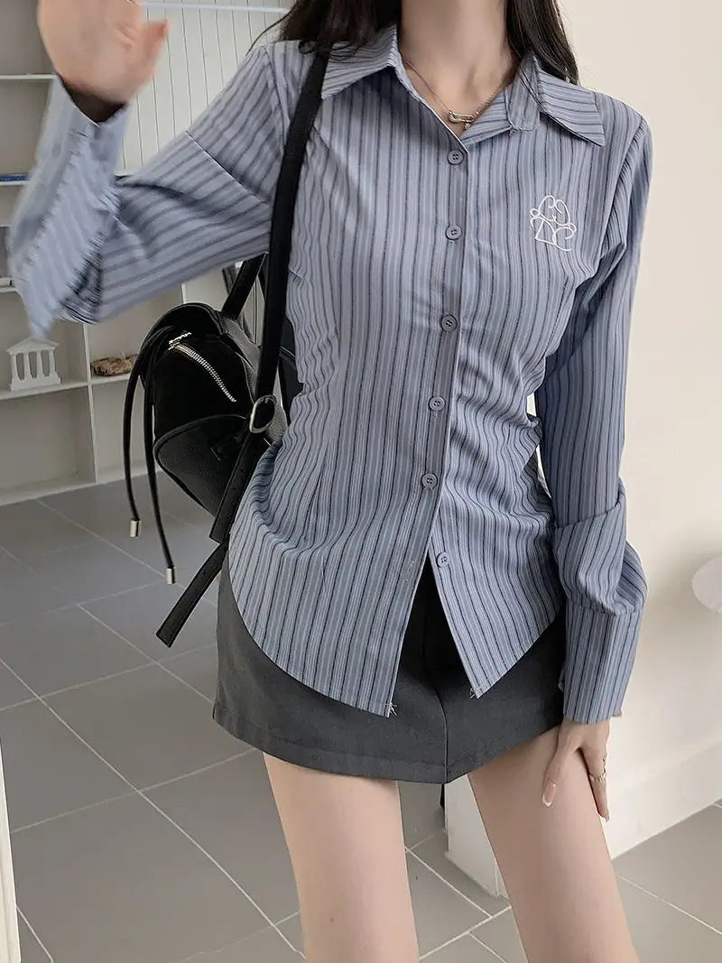 Zoki Harajuku Retro Striped Shirt