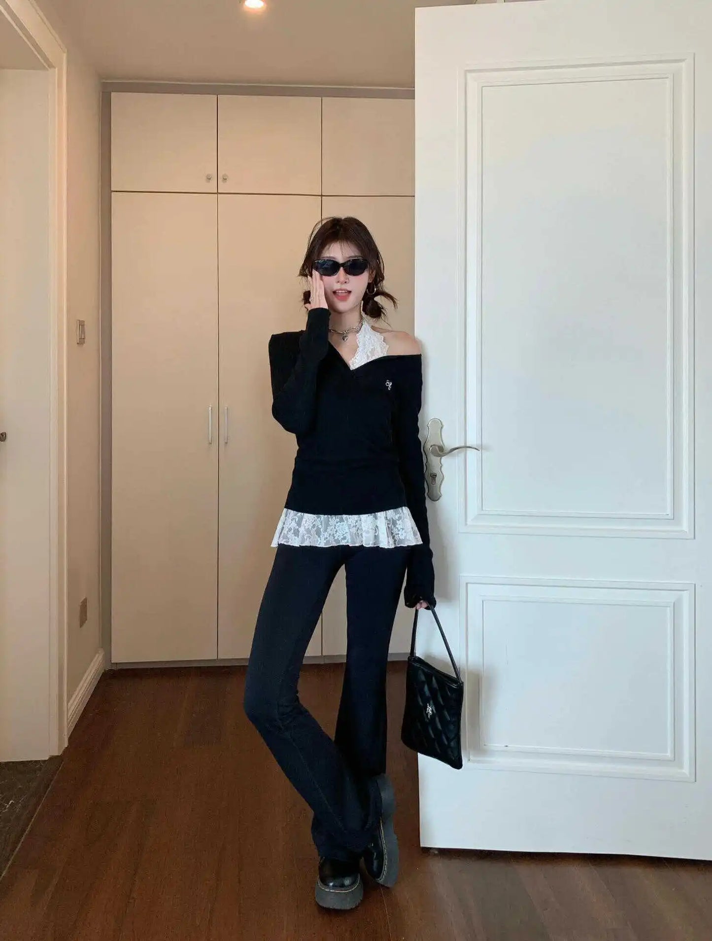 Autumn Winter Korean Y2k Two Piece Sets - Sweater Long Sleeve Coquette Knitwears Stylish 2000s